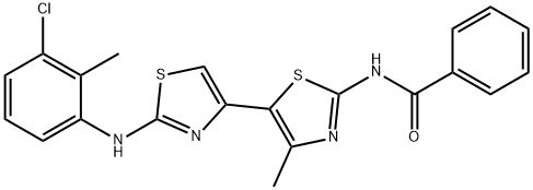 N-{2-[(3-chloro-2-methylphenyl)amino]-4'-methyl-4,5'-bi-1,3-thiazol-2'-yl}benzamide Structural
