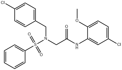 N~2~-(4-chlorobenzyl)-N-(5-chloro-2-methoxyphenyl)-N~2~-(phenylsulfonyl)glycinamide Structural