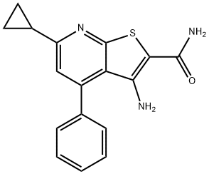 Thieno[2,3-b]pyridine-2-carboxamide, 3-amino-6-cyclopropyl-4-phenyl- Structural