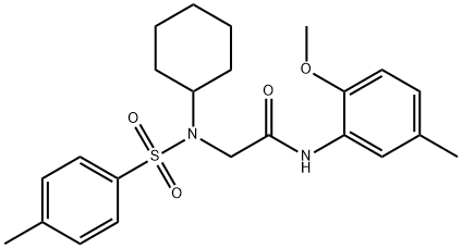 N~2~-cyclohexyl-N-(2-methoxy-5-methylphenyl)-N~2~-[(4-methylphenyl)sulfonyl]glycinamide Structural