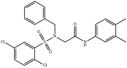 N~2~-benzyl-N~2~-[(2,5-dichlorophenyl)sulfonyl]-N-(3,4-dimethylphenyl)glycinamide Structural