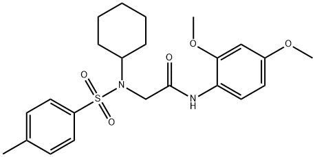 N~2~-cyclohexyl-N-(2,4-dimethoxyphenyl)-N~2~-[(4-methylphenyl)sulfonyl]glycinamide Structural