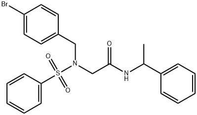 N~2~-(4-bromobenzyl)-N-(1-phenylethyl)-N~2~-(phenylsulfonyl)glycinamide Structural