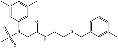N~2~-(3,5-dimethylphenyl)-N-{2-[(3-methylbenzyl)sulfanyl]ethyl}-N~2~-(methylsulfonyl)glycinamide Structural