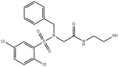 N~2~-benzyl-N~2~-[(2,5-dichlorophenyl)sulfonyl]-N-(2-hydroxyethyl)glycinamide Structural