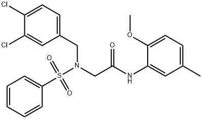 N~2~-(3,4-dichlorobenzyl)-N-(2-methoxy-5-methylphenyl)-N~2~-(phenylsulfonyl)glycinamide Structural