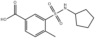 Benzoic acid, 3-[(cyclopentylamino)sulfonyl]-4-methyl- Structural