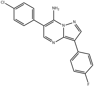 Pyrazolo[1,5-a]pyrimidin-7-amine, 6-(4-chlorophenyl)-3-(4-fluorophenyl)- Structural