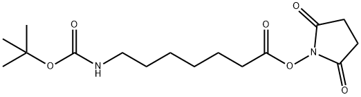 Heptanoic acid, 7-[[(1,1-dimethylethoxy)carbonyl]amino]-, 2,5-dioxo-1-pyrrolidinyl ester Structural
