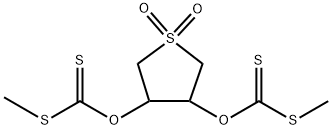O,O-(1,1-dioxidotetrahydrothiene-3,4-diyl) S,S-dimethyl bis(dithiocarbonate) Structural