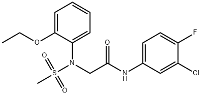 N-(3-chloro-4-fluorophenyl)-N~2~-(2-ethoxyphenyl)-N~2~-(methylsulfonyl)glycinamide Structural