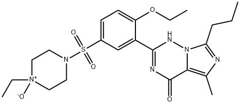 Imidazo[5,1-f][1,2,4]triazin-4(1H)-one, 2-[2-ethoxy-5-[(4-ethyl-4-oxido-1-piperazinyl)sulfonyl]phenyl]-5-methyl-7-propyl- Structural