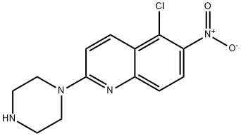 Quinoline, 5-chloro-6-nitro-2-(1-piperazinyl)- Structural