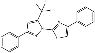 Thiazole, 4-phenyl-2-[3-phenyl-5-(trifluoromethyl)-1H-pyrazol-1-yl]- Structural