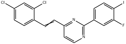 Pyrimidine, 4-[2-(2,4-dichlorophenyl)ethenyl]-2-(3-fluoro-4-iodophenyl)- Structural