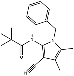 Propanamide, N-[3-cyano-4,5-dimethyl-1-(phenylmethyl)-1H-pyrrol-2-yl]-2,2-dimethyl- Structural