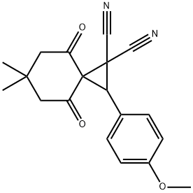 Spiro[2.5]octane-1,1-dicarbonitrile, 2-(4-methoxyphenyl)-6,6-dimethyl-4,8-dioxo- Structural