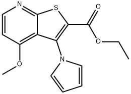 Thieno[2,3-b]pyridine-2-carboxylic acid, 4-methoxy-3-(1H-pyrrol-1-yl)-, ethyl ester Structural