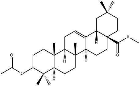 Olean-12-ene-28-thioic acid, 3-(acetyloxy)-, S-methyl ester (9CI) Structural
