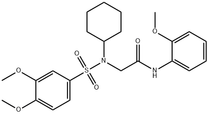N~2~-cyclohexyl-N~2~-[(3,4-dimethoxyphenyl)sulfonyl]-N-(2-methoxyphenyl)glycinamide Structural