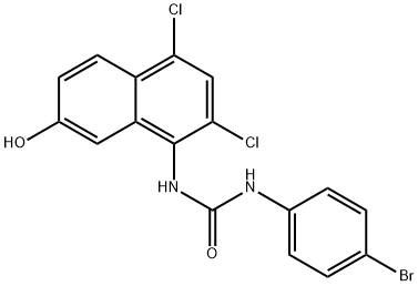Urea, N-(4-bromophenyl)-N'-(2,4-dichloro-7-hydroxy-1-naphthalenyl)- Structural