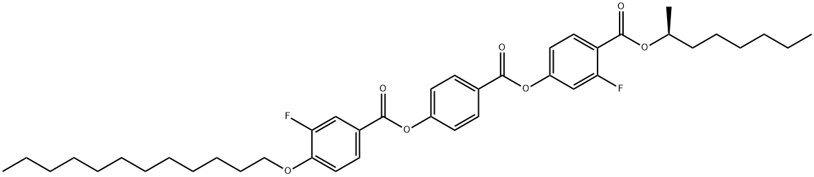 Benzoic acid, 4-[[4-(dodecyloxy)-3-fluorobenzoyl]oxy]-, 3-fluoro-4-[[[(1S)-1-methylheptyl]oxy]carbonyl]phenyl ester Structural