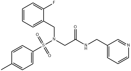 N~2~-(2-fluorobenzyl)-N~2~-[(4-methylphenyl)sulfonyl]-N-(pyridin-3-ylmethyl)glycinamide Structural
