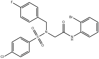 N-(2-bromophenyl)-N~2~-[(4-chlorophenyl)sulfonyl]-N~2~-(4-fluorobenzyl)glycinamide Structural