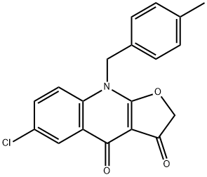 Furo[2,3-b]quinoline-3,4(2H,9H)-dione, 6-chloro-9-[(4-methylphenyl)methyl]- Structural