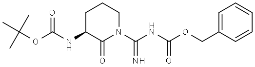 Carbamic acid, [[(3S)-3-[[(1,1-dimethylethoxy)carbonyl]amino]-2-oxo-1-piperidinyl]iminomethyl]-, phenylmethyl ester (9CI) Structural