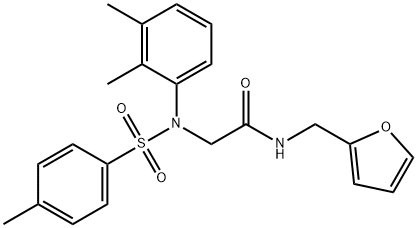 N~2~-(2,3-dimethylphenyl)-N-(furan-2-ylmethyl)-N~2~-[(4-methylphenyl)sulfonyl]glycinamide Structural