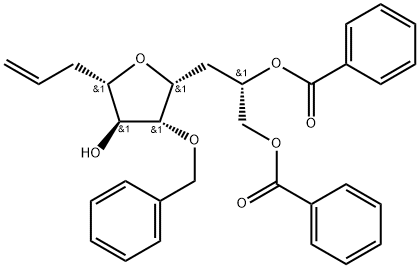 D-glycero-D-gulo-Dec-1-enitol, 4,7-anhydro-1,2,3,8-tetradeoxy-6-O-(phenylmethyl)-, 9,10-dibenzoate Structural