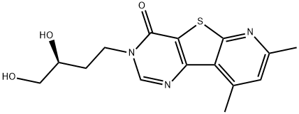 Pyrido[3',2':4,5]thieno[3,2-d]pyrimidin-4(3H)-one, 3-[(3S)-3,4-dihydroxybutyl]-7,9-dimethyl- Structural