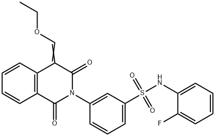 Benzenesulfonamide, 3-[4-(ethoxymethylene)-3,4-dihydro-1,3-dioxo-2(1H)-isoquinolinyl]-N-(2-fluorophenyl)- Structural