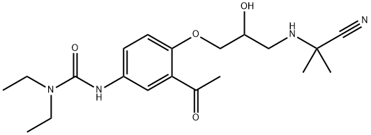 Urea, N'-[3-acetyl-4-[3-[(1-cyano-1-methylethyl)amino]-2-hydroxypropoxy]phenyl]-N,N-diethyl- Structural