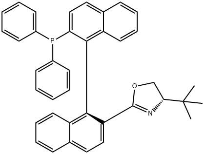 Oxazole, 4-(1,1-dimethylethyl)-2-[(1S)-2'-(diphenylphosphino)[1,1'-binaphthalen]-2-yl]-4,5-dihydro-, (4S)- (9CI) Structural