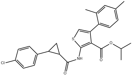 isopropyl 2-(2-(4-chlorophenyl)cyclopropanecarboxamido)-4-(2,4-dimethylphenyl)thiophene-3-carboxylate Structural