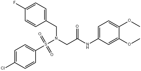 N~2~-[(4-chlorophenyl)sulfonyl]-N-(3,4-dimethoxyphenyl)-N~2~-(4-fluorobenzyl)glycinamide Structural