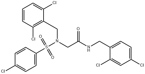 N~2~-[(4-chlorophenyl)sulfonyl]-N-(2,4-dichlorobenzyl)-N~2~-(2,6-dichlorobenzyl)glycinamide Structural