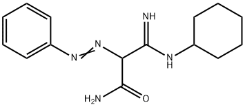 Propanamide, 3-(cyclohexylamino)-3-imino-2-(2-phenyldiazenyl)- Structural