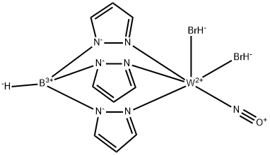 Tungsten, dibromo[hydrotris(1H-pyrazolato-κN1)borato(1-)-κN2,κN2',κN2'']nitrosyl-, (OC-6-33)- Structural