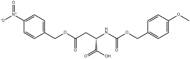 L-Aspartic acid, N-[[(4-methoxyphenyl)methoxy]carbonyl]-, 4-[(4-nitrophenyl)methyl] ester Structural