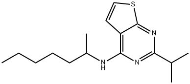 Thieno[2,3-d]pyrimidin-4-amine, 2-(1-methylethyl)-N-(1-methylhexyl)- Structural