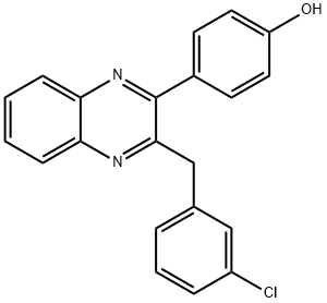 Phenol, 4-[3-[(3-chlorophenyl)methyl]-2-quinoxalinyl]- Structural