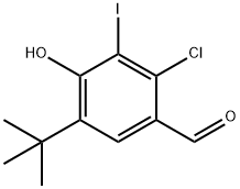 Benzaldehyde, 2-chloro-5-(1,1-dimethylethyl)-4-hydroxy-3-iodo- Structural