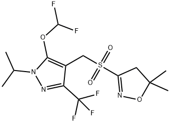 Isoxazole, 3-[[[5-(difluoromethoxy)-1-(1-methylethyl)-3-(trifluoromethyl)-1H-pyrazol-4-yl]methyl]sulfonyl]-4,5-dihydro-5,5-dimethyl- Structural
