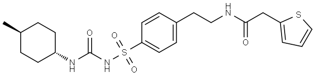 Urea, 1-(4-methylcyclohexyl)-3-[[p-[2-[2-(2-thienyl)acetamido]ethyl]phenyl]sulfonyl]-, trans- (8CI) Structural