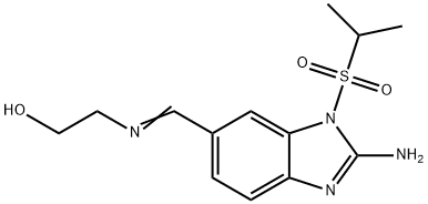 Ethanol, 2-[[[2-amino-1-[(1-methylethyl)sulfonyl]-1H-benzimidazol-6-yl]methylene]amino]- Structural