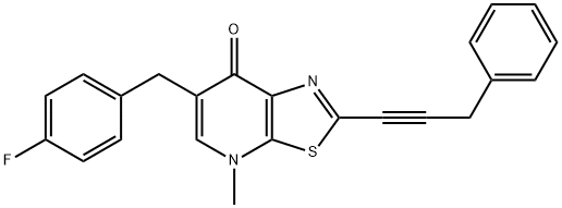 Thiazolo[5,4-b]pyridin-7(4H)-one, 6-[(4-fluorophenyl)methyl]-4-methyl-2-(3-phenyl-1-propyn-1-yl)- Structural