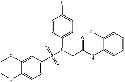 N-(2-chlorophenyl)-N~2~-[(3,4-dimethoxyphenyl)sulfonyl]-N~2~-(4-fluorophenyl)glycinamide Structural